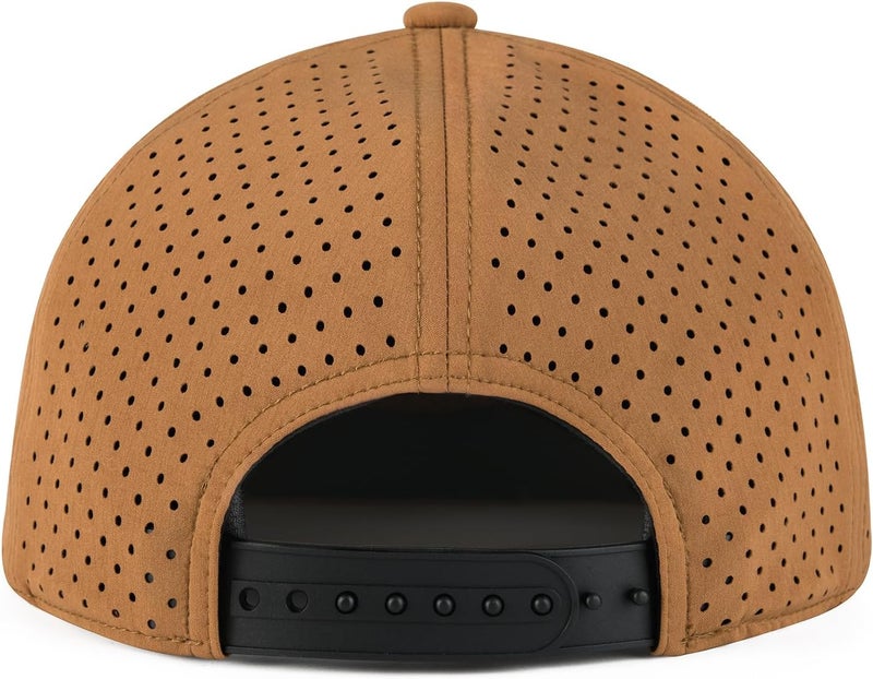 FEINION Men Flat Brim Adjustable Performance Hat Snapback Laser Perforated Baseball Cap - Image 5